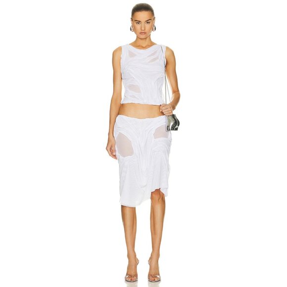 Di Petsa Wetlook Two Strap Top White Sleeveless - Picture 5 of 5